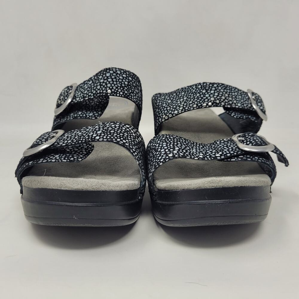 Dansko Sandals Eu38 Us8 Black Shagreen Sophie Lea… - image 3